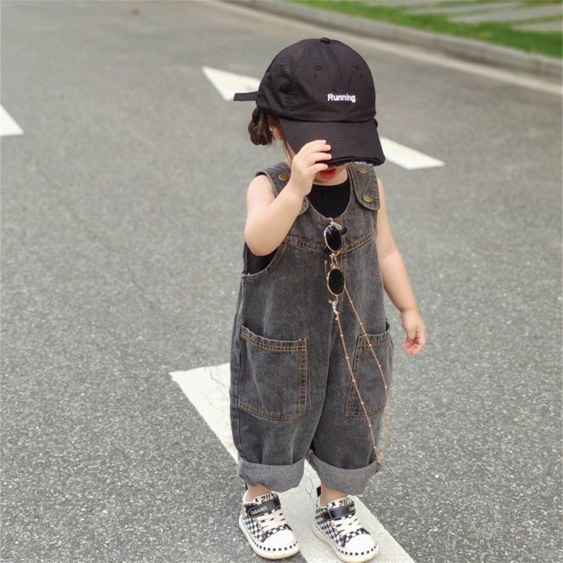 Baby Overall Denim - 2-9Y Children's Jeans Pants Korean Spring