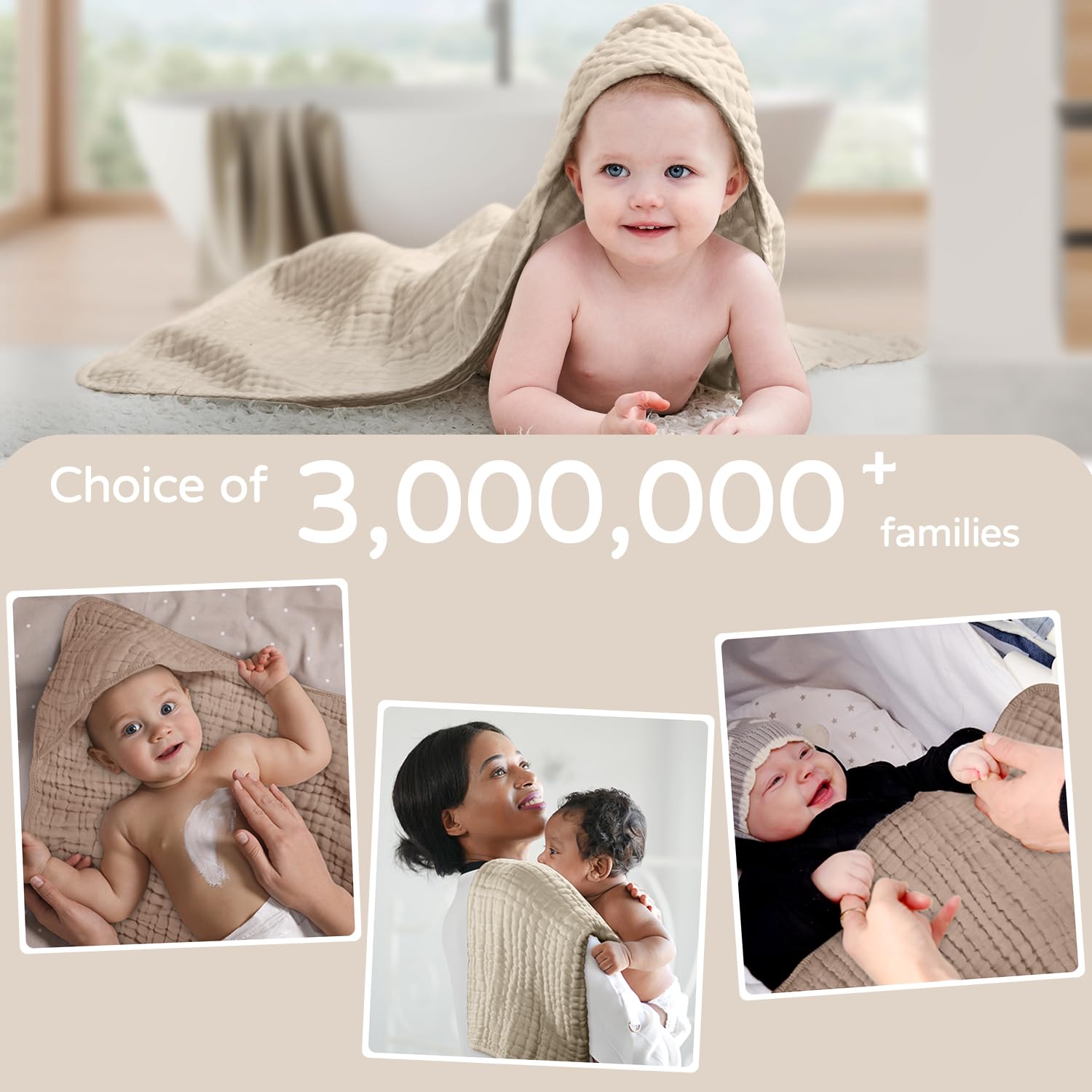 Muslin Hooded Baby Towels, 100 - огляд і ціна Hooded Bath Towel