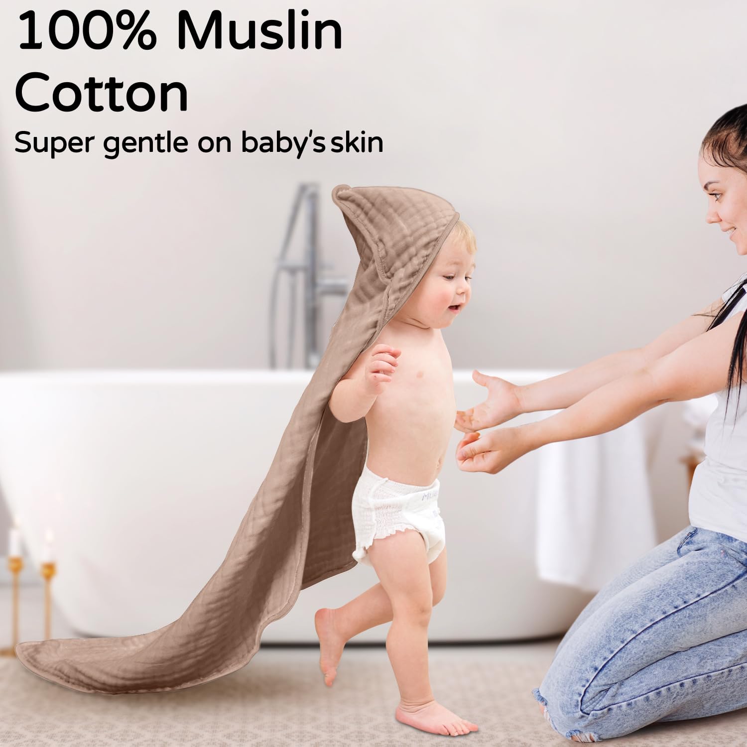 Muslin Hooded Baby Towels, 100 - огляд і ціна Hooded Bath Towel