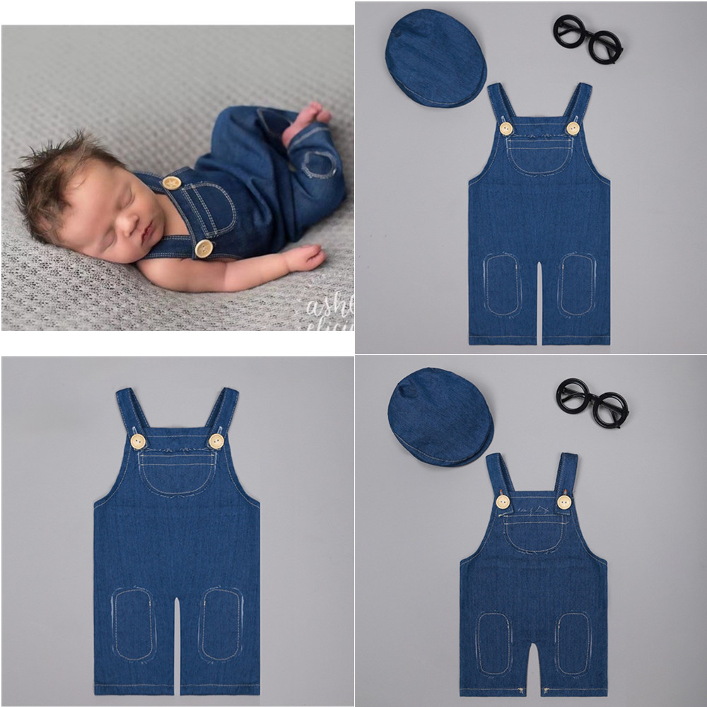 ❤️Newborn Photography Clothing - огляд і ціна Baby Overall Denim