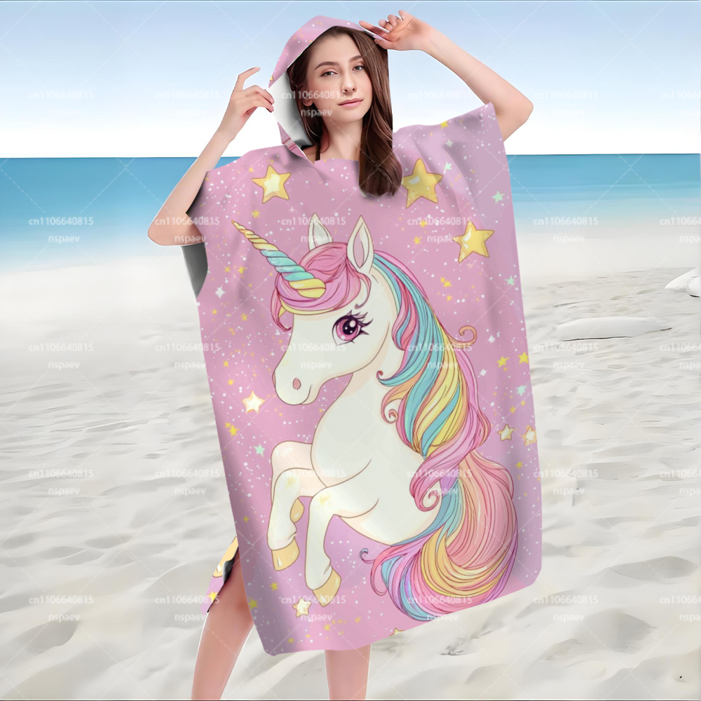Cute Pink Unicorn Star Hooded  - огляд і ціна Hooded Bath Towel